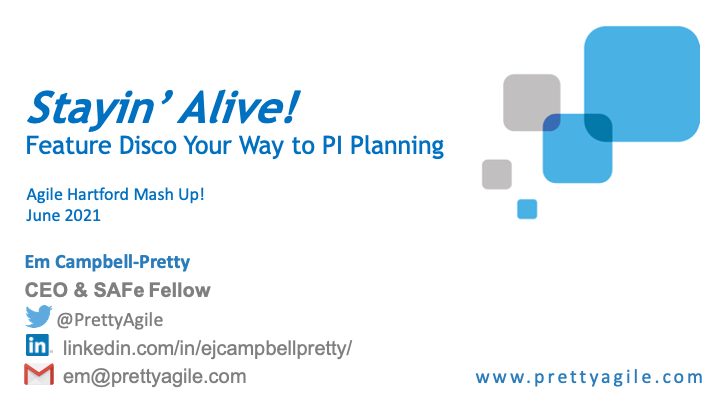 Agile Hartford Presents: Stayin’ Alive! Feature Disco Your Way to PI Planning